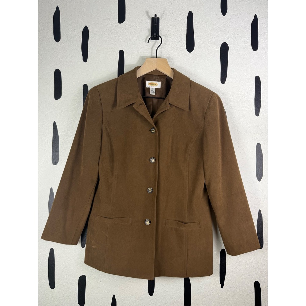 Vintage Talbots Petite Brown Faux Suede Blazer/Jacket | 90s Y2K